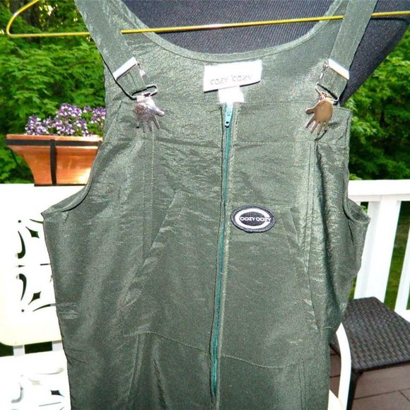 Maxi Forest Green Jumper Dress w/Cool Hand Motif Strap Clips By Cozy Cozy SZ 12 - Picture 2 of 9